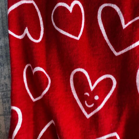 Old Navy Red Valentines Romper Long Sleeve Hearts + Bottom One Set Sz 5T - Picture 9 of 10